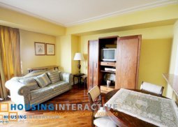 rustic -styled studio unit for rent at amorsolo square rockwell makati