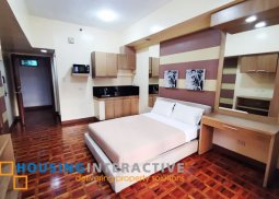 semi-furnished studio unit with balcony for rent in bsa mansion