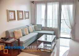 fully furnished 1-bedroom unit for rent with balcony for rent in one rockwell