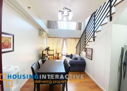 fully furnished 1-bedroom loft unit with balcony for rent in eton residences