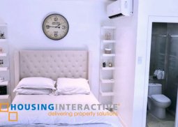 fully furnished 1-bedroom loft unit with balcony for rent in the gramercy residences