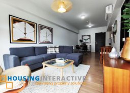 timeless fully furnished 1-bedroom unit with balcony for rent in solstice tower