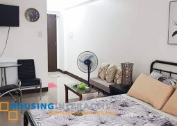 modern semi furnished studio unit with balcony for sale in pine crest