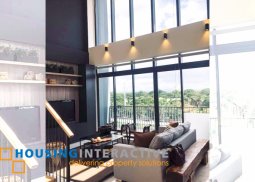 3br bi level penthouse unit for lease in st. mortiz private estate bgc