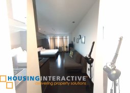 fully furnished studio unit with balcony for rent in the gramercy residences