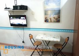 fully furnished studio unit with balcony for rent in manila residences