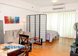 fully-furnished studio unit with balcony for rent at grand midori
