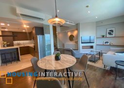 fully furnished 2-bedroom bi-level unit with parking for sale/rent in one legaspi park