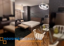 fully furnished studio unit with balcony for lease at one maridien