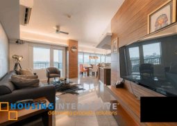 fully furnished 2br unit with balcony and parking slot for rent in one rockwell