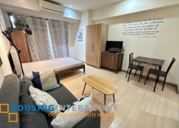 fully furnished studio unit with balcony for lease in knightsbridge residences