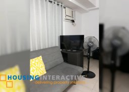 fully furnished studio unit with balcony for lease in two serendra