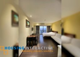 fully furnished studio unit with balcony for lease in knightsbridge residences