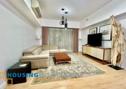 fully furnished 3br unit with balcony for lease in one shangri-la place