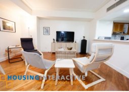 fully furnished studio unit with parking for rent in amorsolo