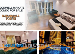 fully furnished studio unit with parking and balcony for sale in the manansala