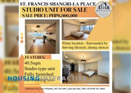 studio type unit for sale in st. francis shangri-la place