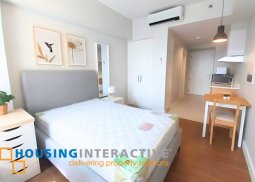 fully furnished studio unit with parking for lease in the arton by rockwell