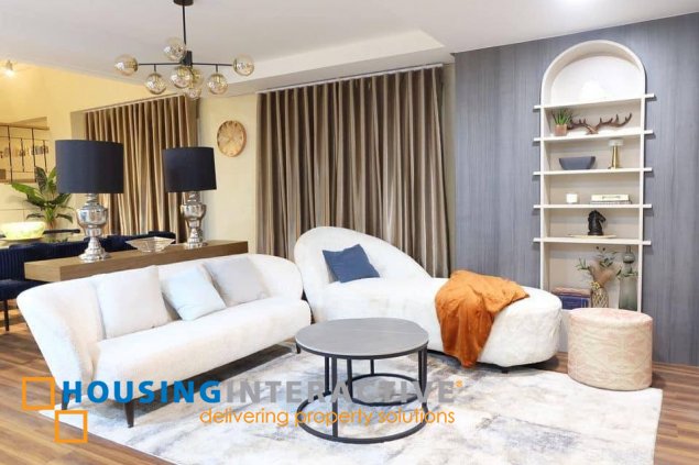 fully furnished 3br penthouse unit for lease/rent at mckinley garden villas
