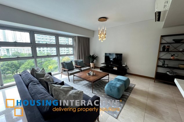 fully furnished 2br unit with balcony for lease in one serendra
