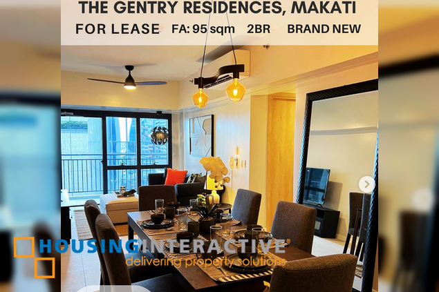 fully furnished 2br unit with parking for lease in the gentry residences