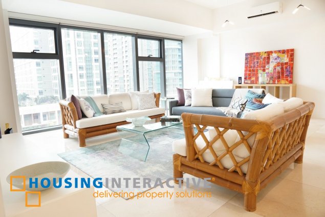 fully furnished 2br unit with balcony and parking for lease in one salcedo place