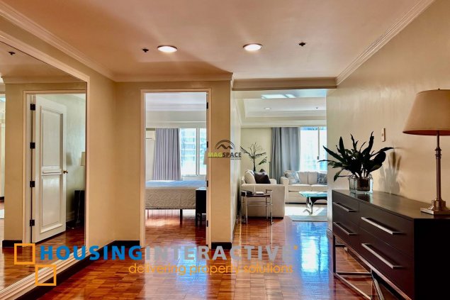 fully furnished 2br unit with balcony and parking for lease in one salcedo place