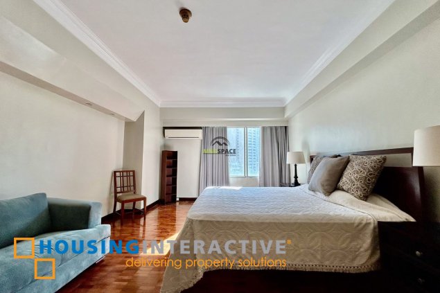 fully furnished 2br unit with balcony and parking for lease in one salcedo place