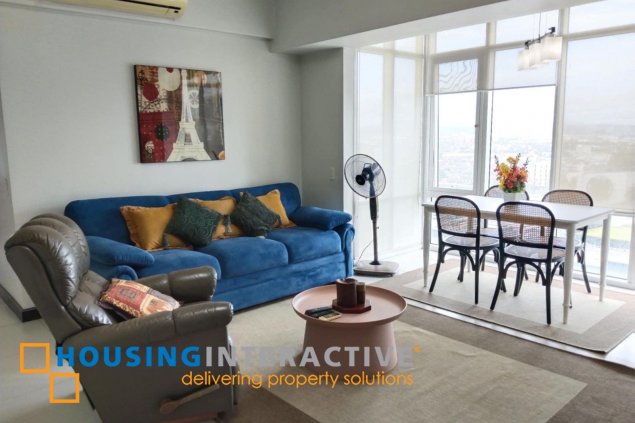 fully furnished 2br unit with balcony and parking for lease in two serendra