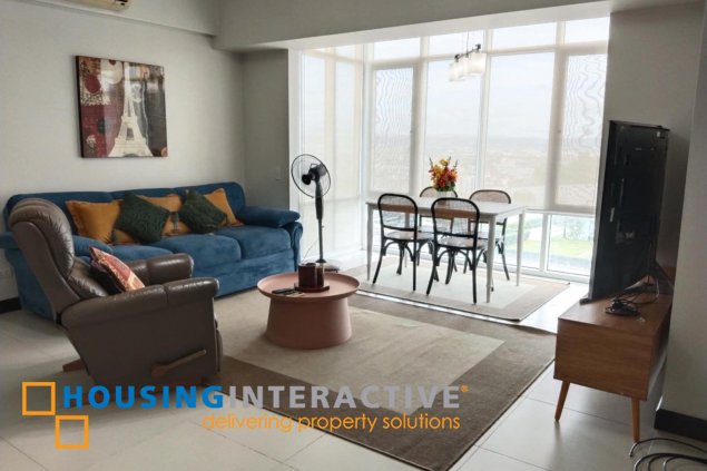 fully furnished 2br unit with balcony and parking for lease in two serendra