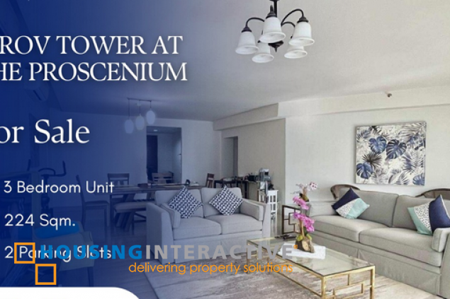 furnished 3br unit with 2 parkings for sale in proscenium at rockwell