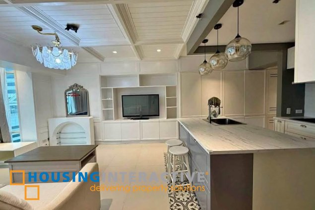 fully furnished 2br unit with parking for lease in two serendra