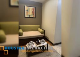 furnished studio type unit with balcony and parking for lease in manansala tower