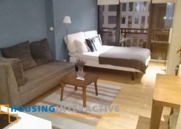 furnished studio unit with balcony and parking for sale in knightsbridge residence