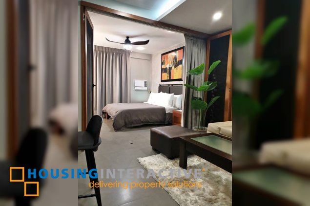 fully furnished 1br unit with balcony for rent in virra condominiums, makati