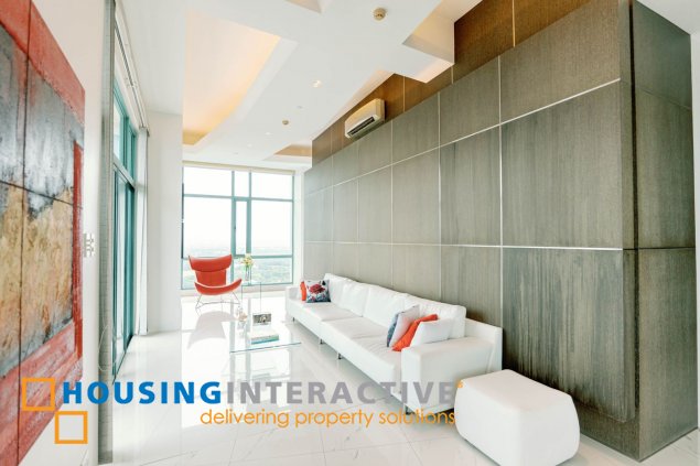fully furnished 3br penthouse unit with parking for sale in bellagio one