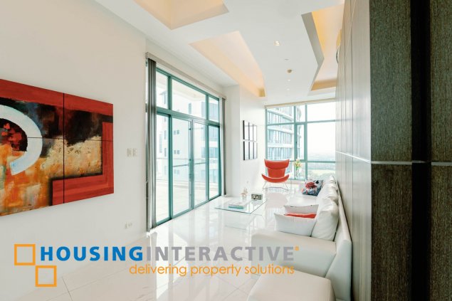 fully furnished 3br penthouse unit with parking for sale in bellagio one