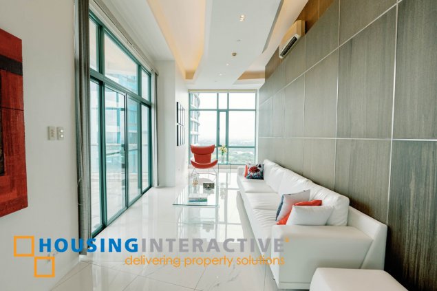 fully furnished 3br penthouse unit with parking for sale in bellagio one