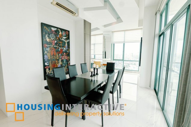 fully furnished 3br penthouse unit with parking for sale in bellagio one