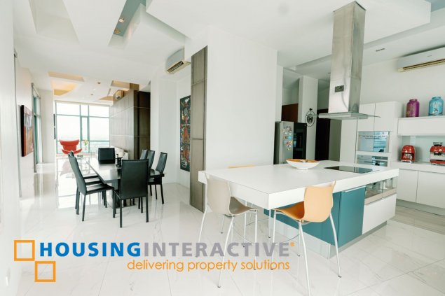 fully furnished 3br penthouse unit with parking for sale in bellagio one