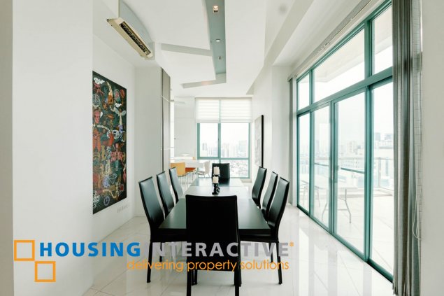 fully furnished 3br penthouse unit with parking for sale in bellagio one