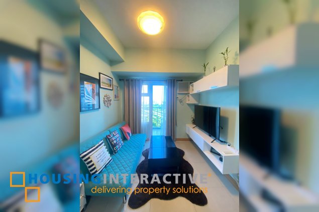 fully furnished 1br unit with balcony for rent in trion towers