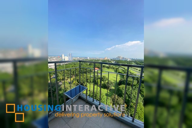 fully furnished 1br unit with balcony for rent in trion towers
