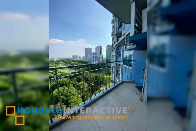 fully furnished 1br unit with balcony for rent in trion towers