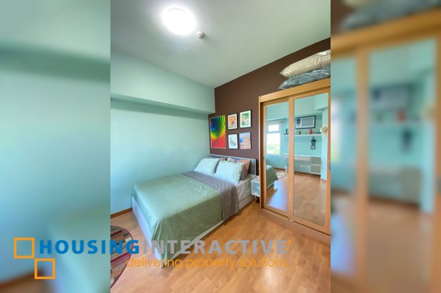 fully furnished 1br unit with balcony for rent in trion towers
