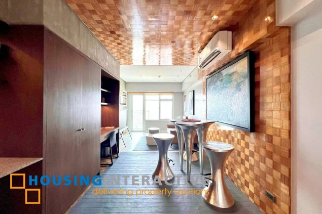 fully furnished 1br unit with balcony and parking for sale in two serendra