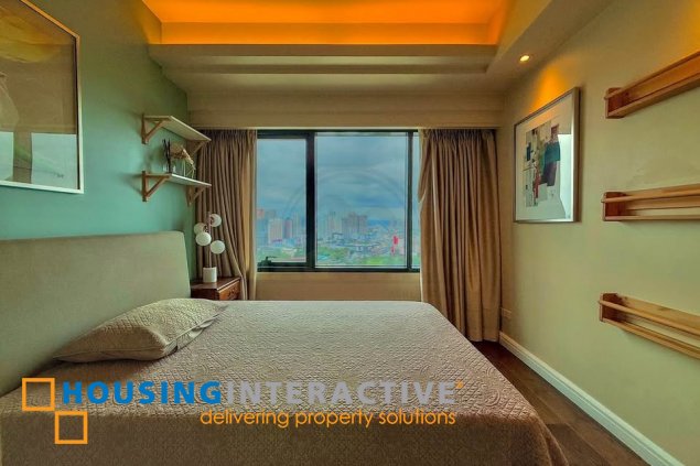 fully furnished 2br unit with parking for lease in one rockwell