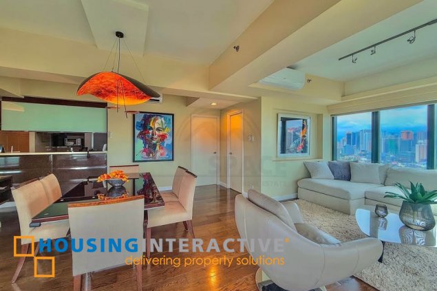 fully furnished 2br unit with parking for lease in one rockwell
