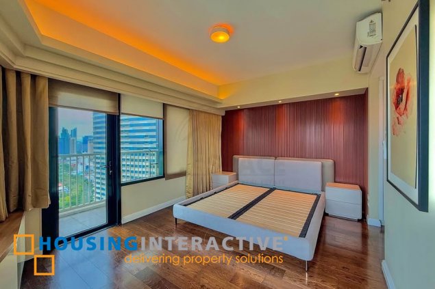 fully furnished 2br unit with parking for lease in one rockwell