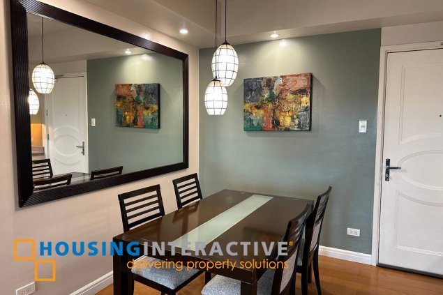 fully furnished 2br unit with parking for lease in one rockwell